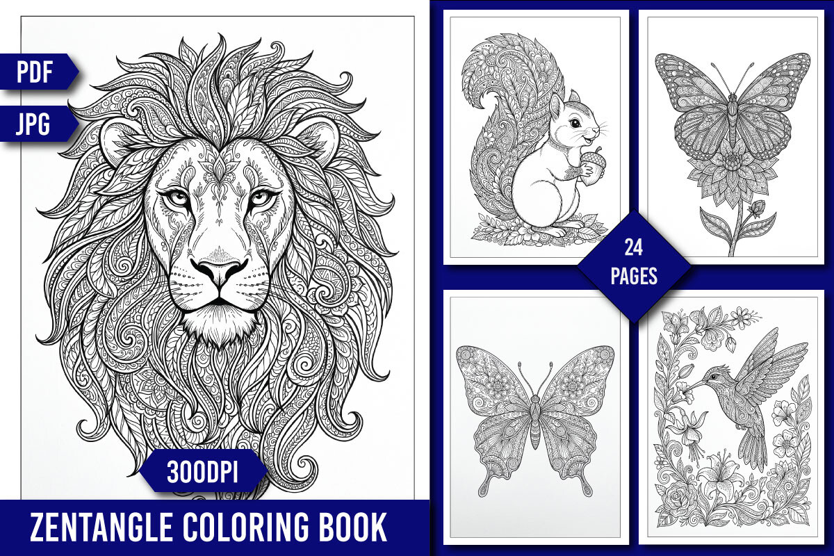 Zentangle Animals Coloring Pages