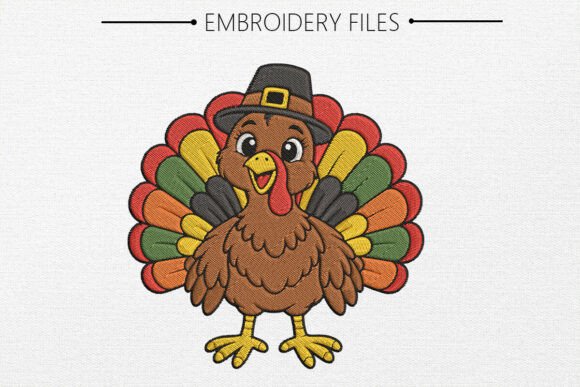 Cute Thanksgiving Turkey Embroidery