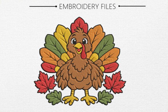 Cute Thanksgiving Turkey Embroidery