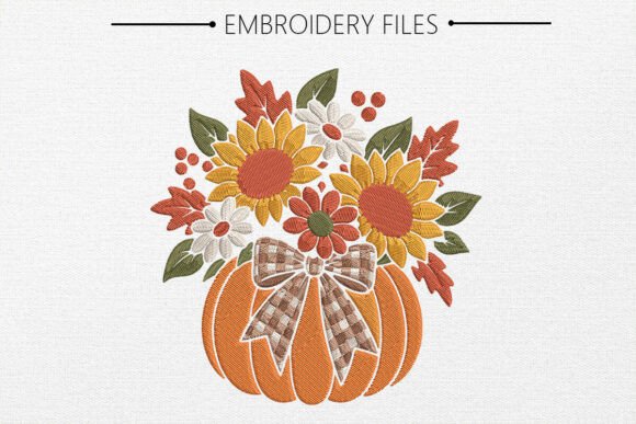 Pumpkin Embroidery Design Thanksgiving
