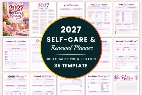 2027 Self-Care & Renewal Planner KDP