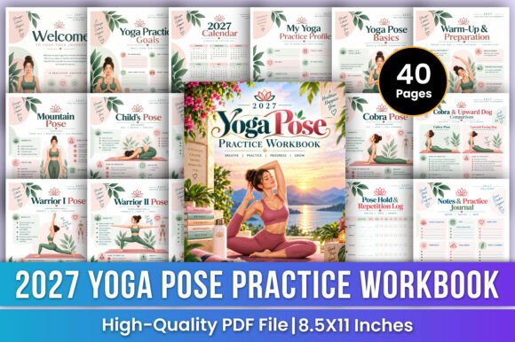 2027 Yoga Pose Practice Workbook | Yoga