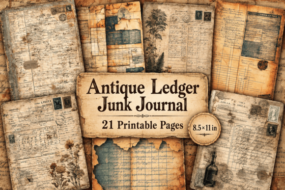 Antique Ledger Junk Journal