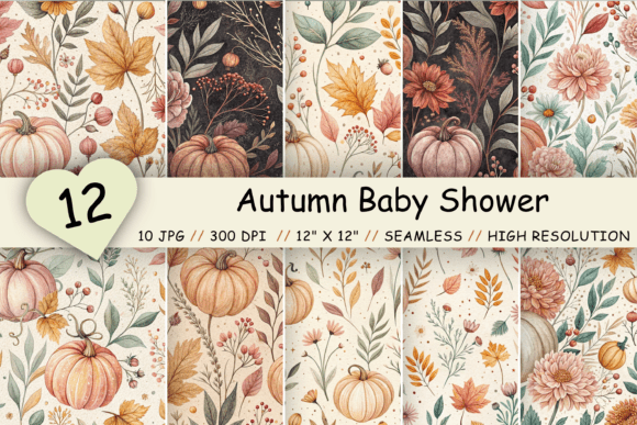 Autumn Baby Shower Digital Paper Pack
