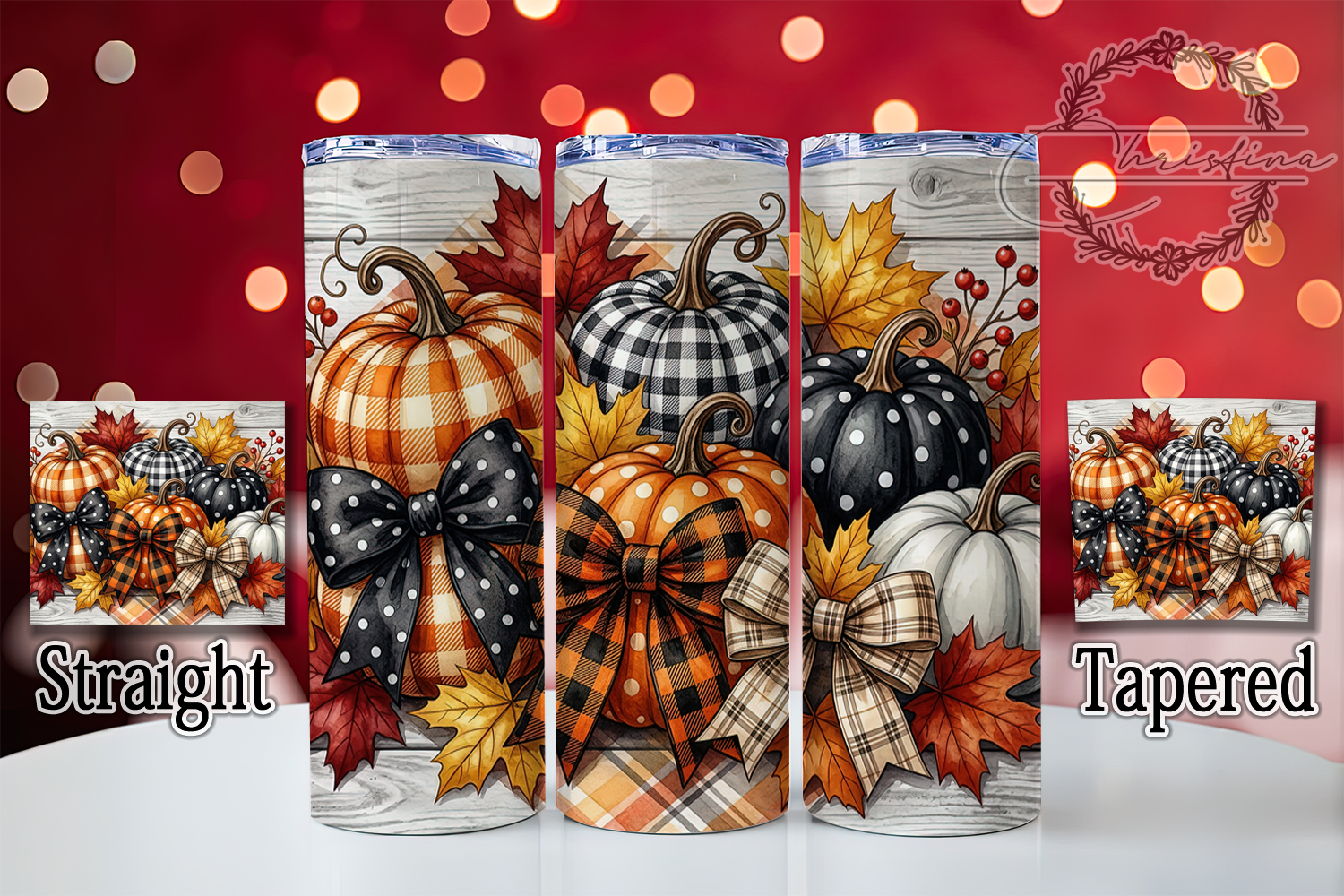 Autumn Plaid Pumpkins 20oz Tumbler