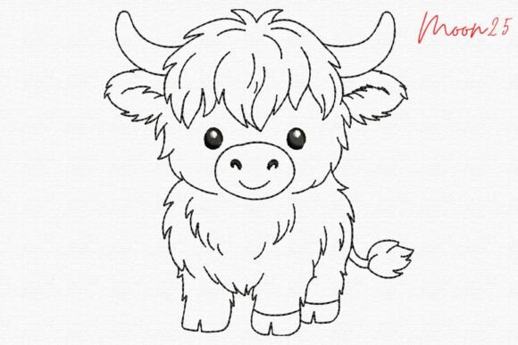 Baby Cow Outline