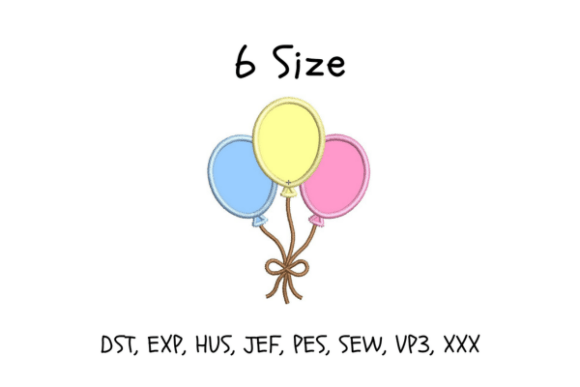 Balloon Applique Embroidery Design