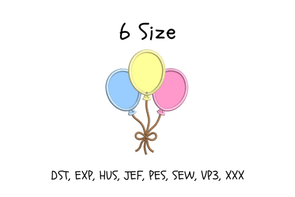 Balloon Applique Embroidery Design