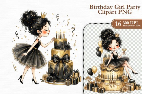 Birthday Girl Party Clipart PNG