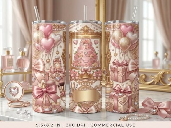 Birthday Girly Aesthetic Tumbler Design
