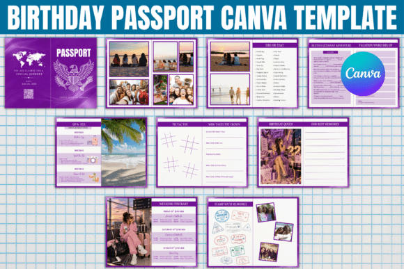 Birthday Passport Canva Template