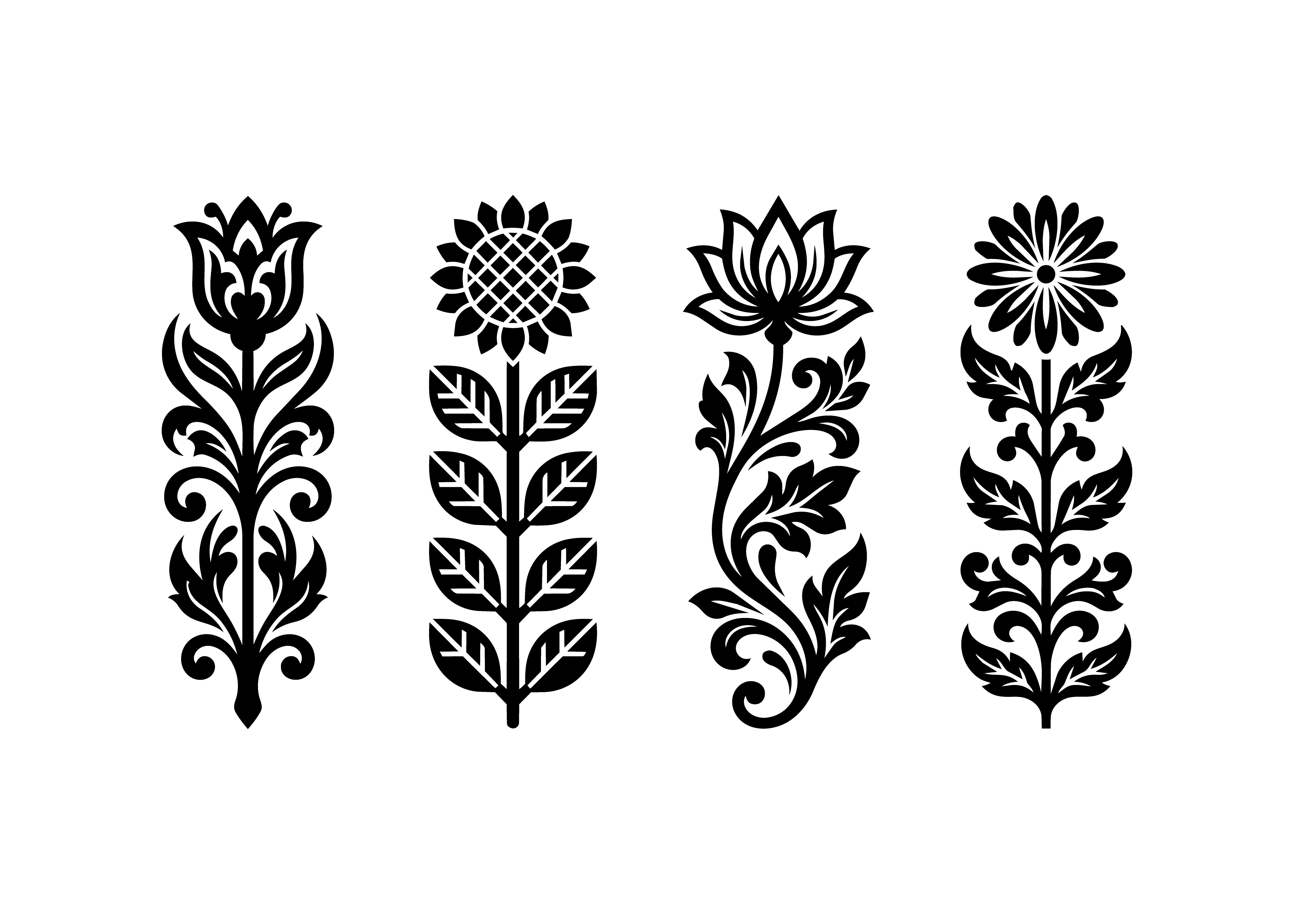 Black Floral Ornaments for Version 3
