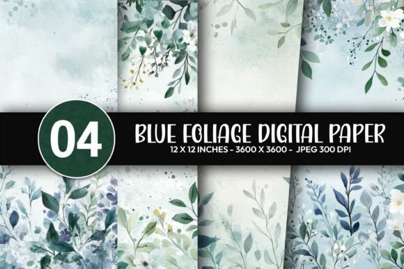 Foggy Blue Digital Paper Graphic by Artify Hub Studio · Creative Fabrica