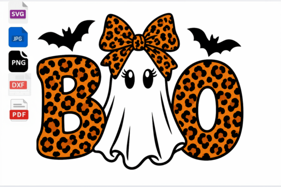Boo Leopard Ghost SVG Halloween Cut