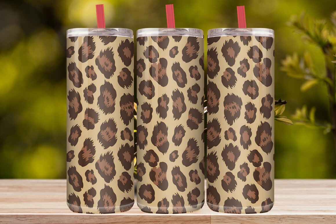 Cheetah Leopard Glitter Tumbler Wrap