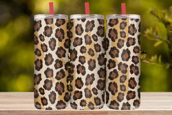 Cheetah Leopard Glitter Tumbler Wrap