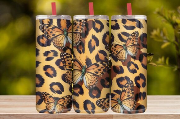 Cheetah Leopard Glitter Tumbler Wrap