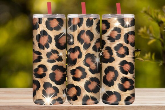 Cheetah Leopard Glitter Tumbler Wrap