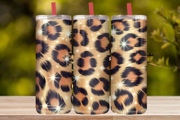 Cheetah Leopard Glitter Tumbler Wrap