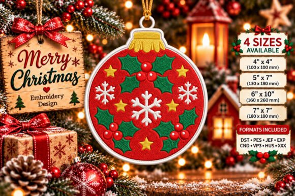 Christmas Bauble Ornament Embroidery