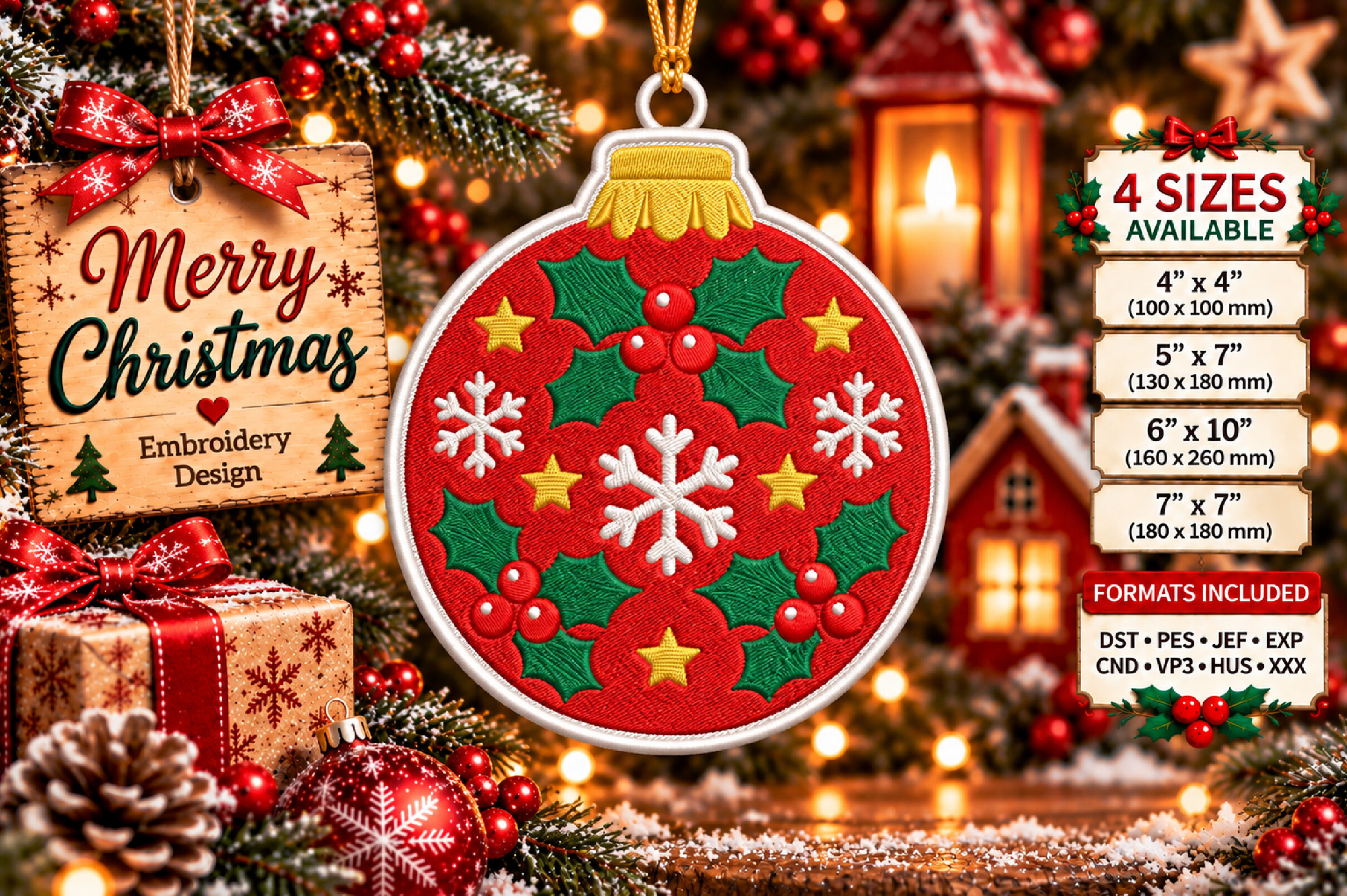 Christmas Bauble Ornament Embroidery