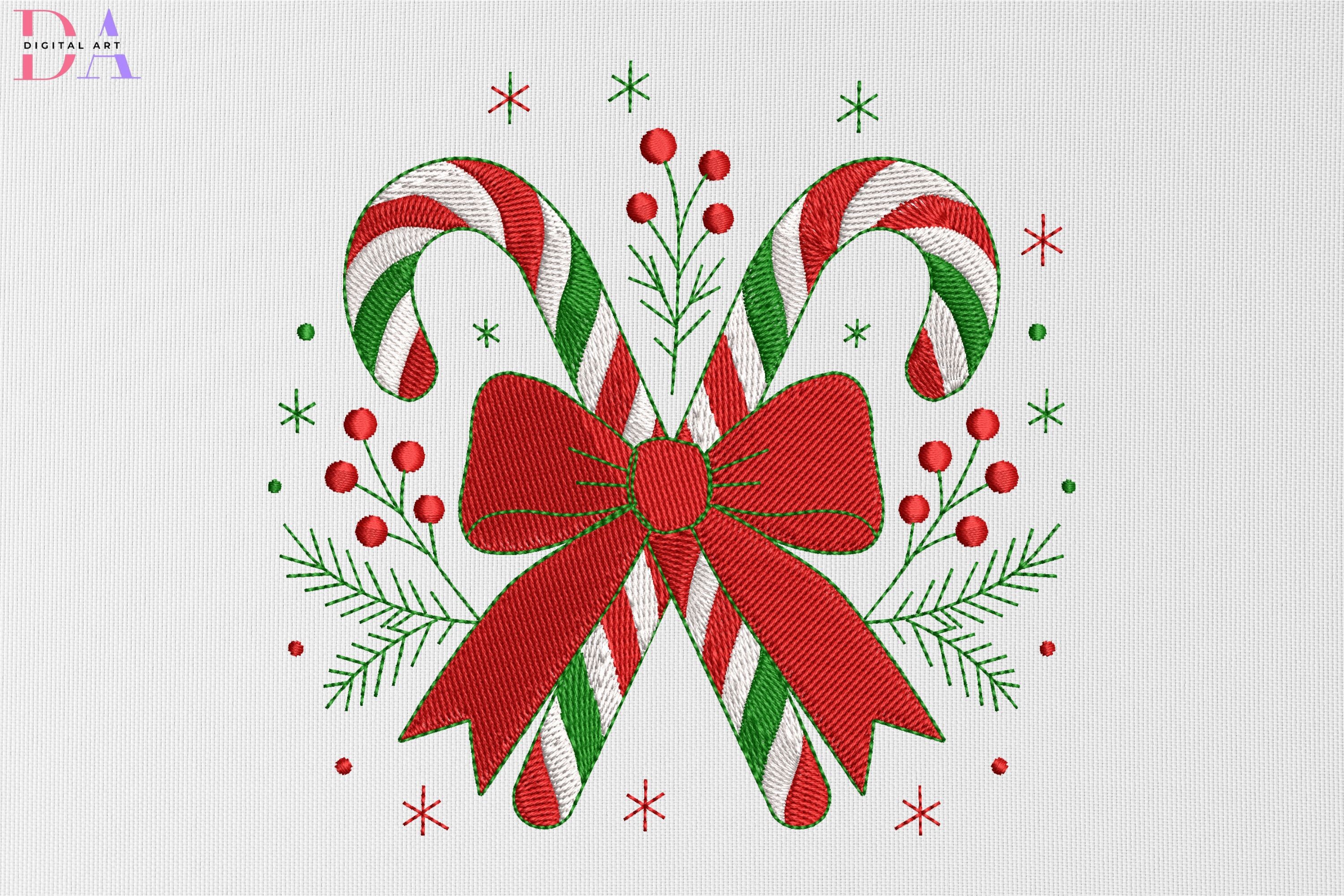 Christmas Candy Cane with Ribbon