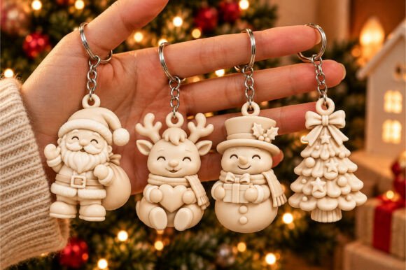 Christmas House Lantern Hanging Ornament 3D STL – Winter Cottage Print Model - Image 17