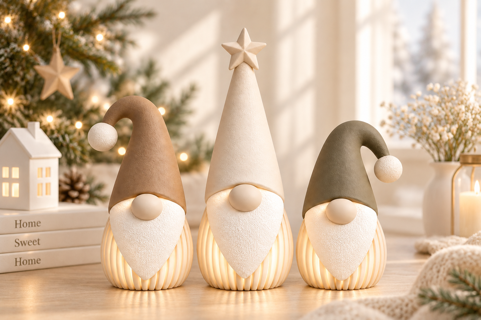 Christmas Gnome Figurine STL 3D Print Set – 3-Piece Scandinavian Holiday Decor - Image 5