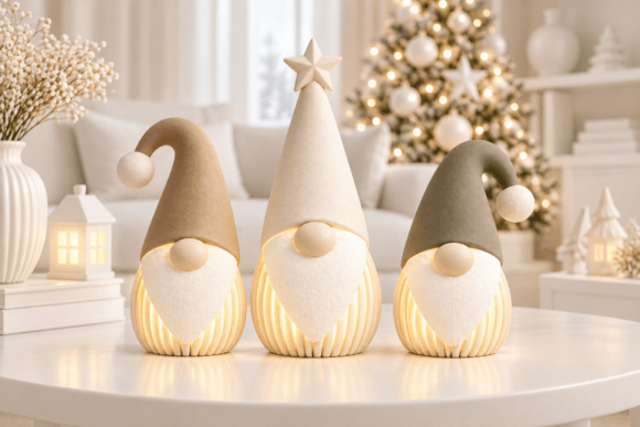 Christmas Gnome Figurine STL 3D Print Set – 3-Piece Scandinavian Holiday Decor - Image 2