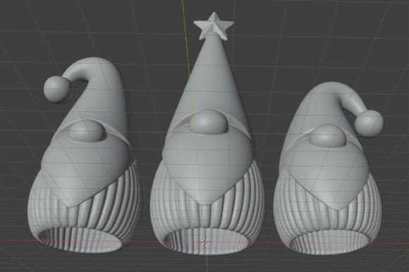 Christmas Gnome Figurine STL 3D Print Set – 3-Piece Scandinavian Holiday Decor - Image 4