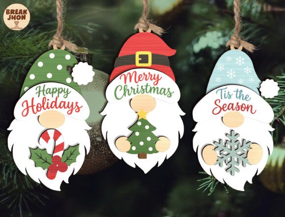 Christmas Gnome Ornament SVG Bundle