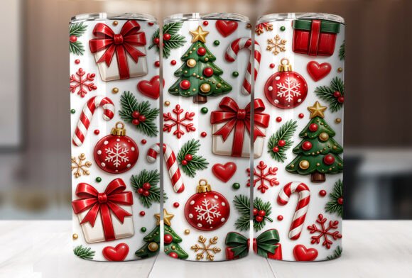 Christmas Tree Bow Tumbler Sublimation