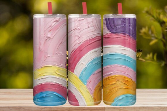 Colorful Abstract Paint Tumbler Wrap