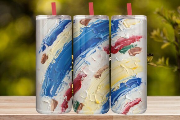 Colorful Abstract Paint Tumbler Wrap
