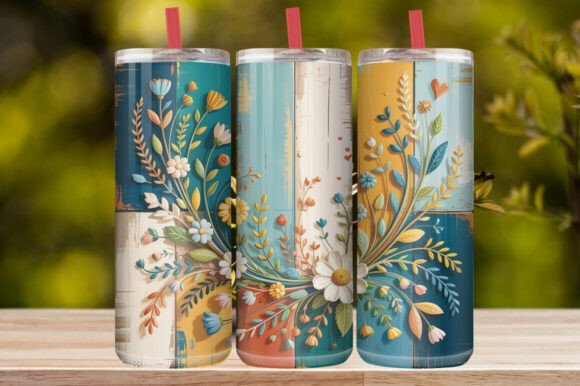 Colorful Floral Tumbler Wrap