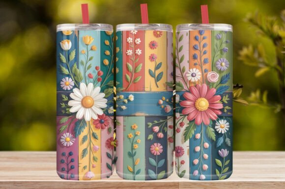 Colorful Floral Tumbler Wrap