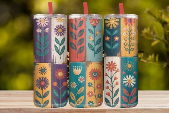 Colorful Floral Tumbler Wrap
