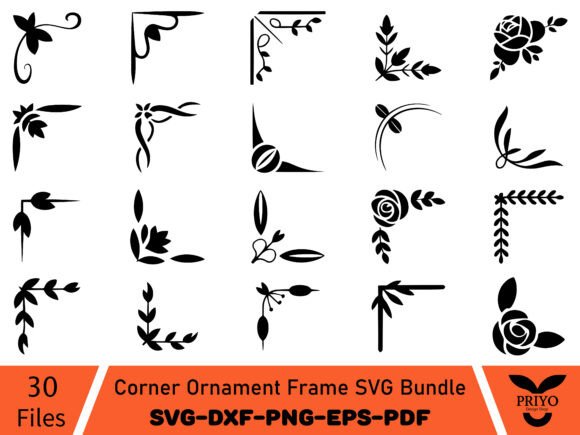 Corner Ornament Frame SVG Bundle