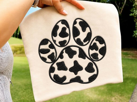 Cow Print Paw Embroidery Design, 4 Size