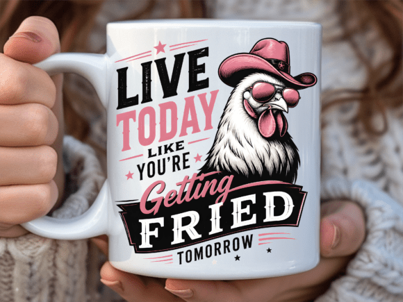 Cowboy Rooster Live Today Mug Wrap