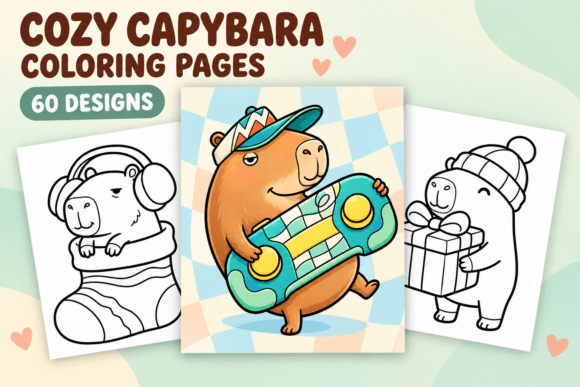 Cozy Capybara Coloring Pages – Volume 1