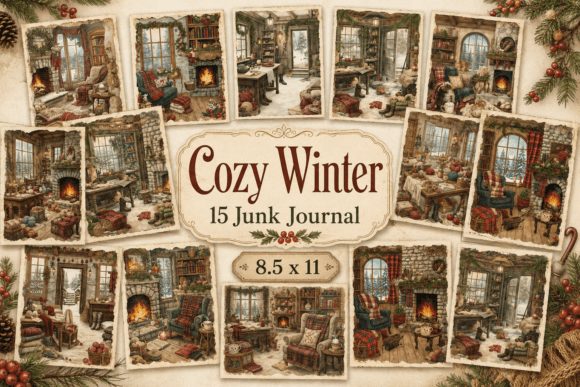 Cozy Winter Junk Journal Digital Paper