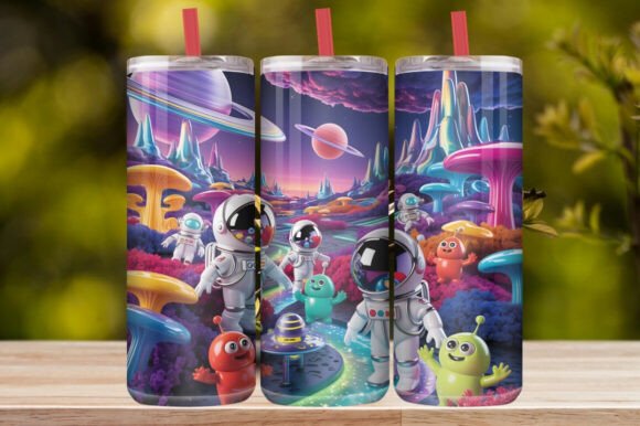 Cute Astronaut Space Tumbler Wrap
