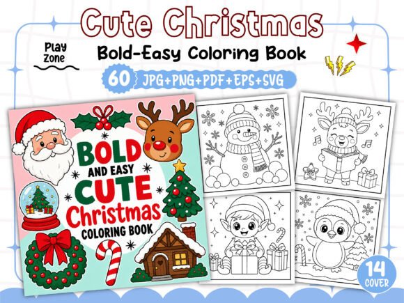 Cute Christmas Coloring Pages Bold Easy