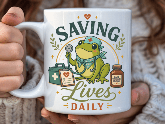 Cute Frog Nurse Saving Lives Mug Wrap