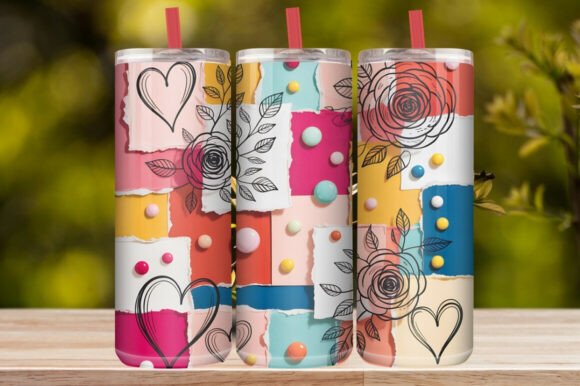 Cute Love Hearts Tumbler Wrap