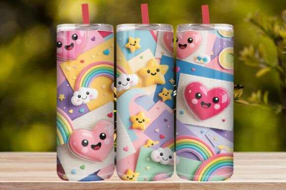 Cute Love Hearts Tumbler Wrap