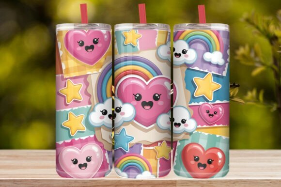 Cute Love Hearts Tumbler Wrap