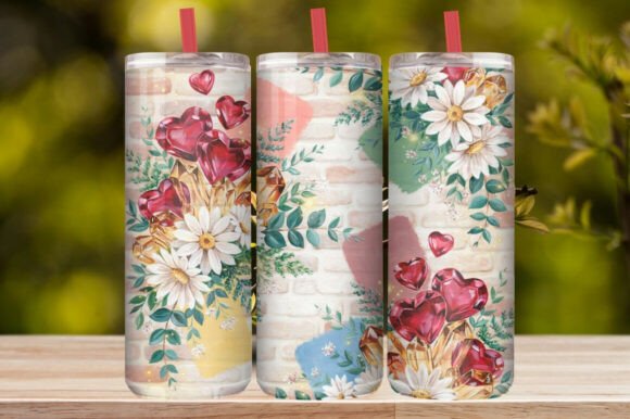 Cute Love Hearts Tumbler Wrap