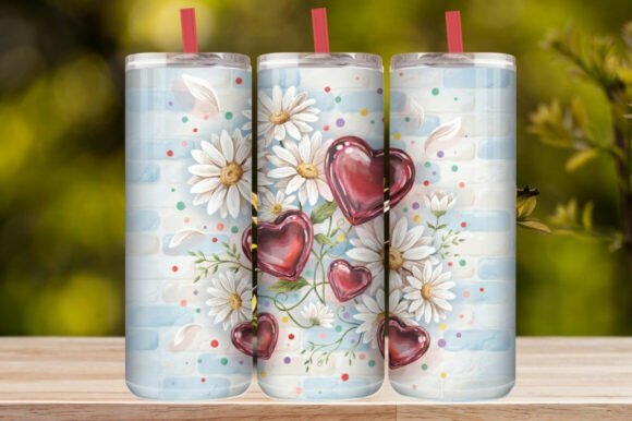 Cute Love Hearts Tumbler Wrap